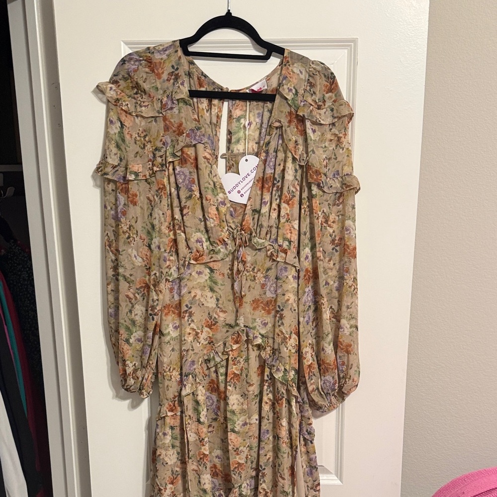 Buddy Love Floral Long Sleeve Dress NWT